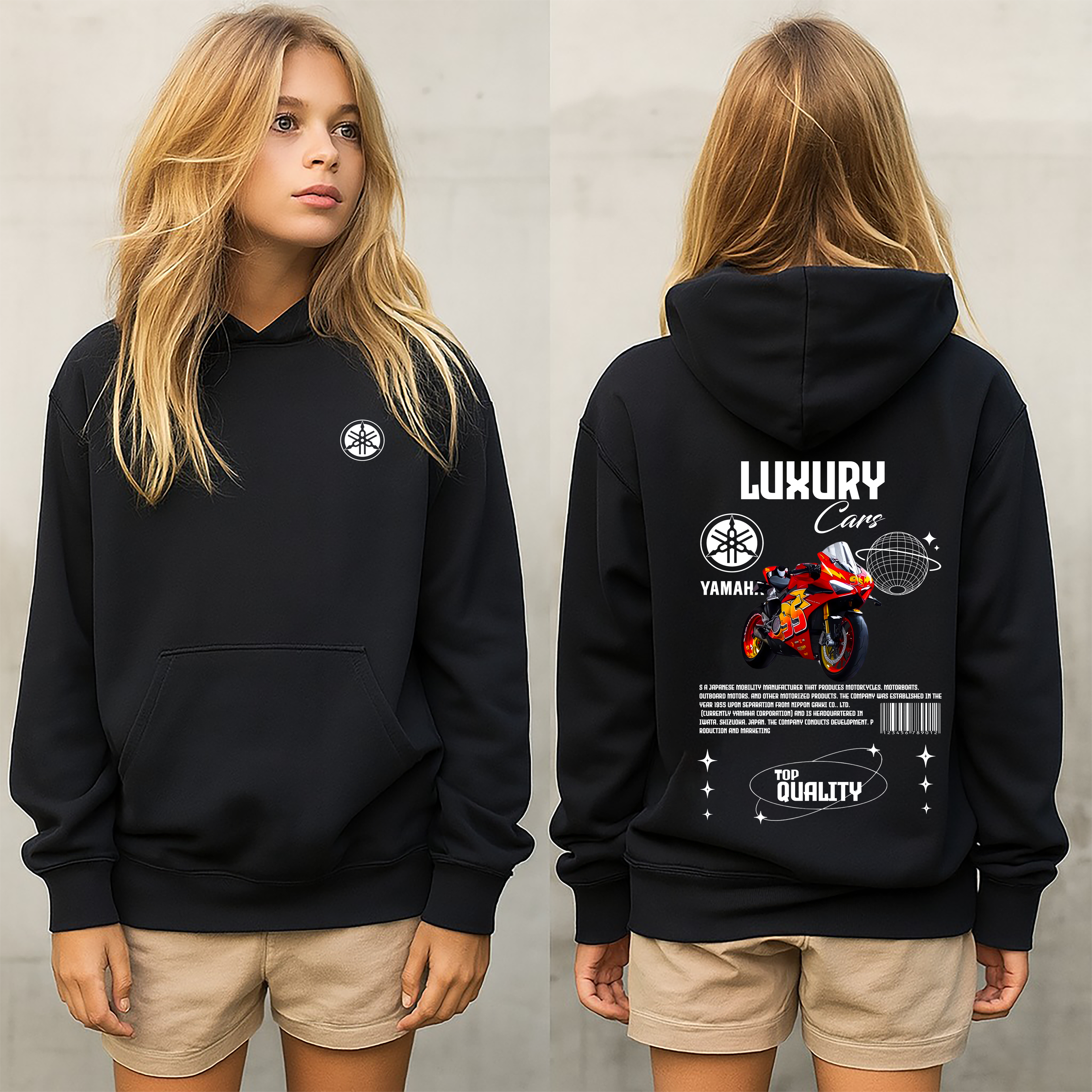 Sudadera con YAMAHA MOTO .sudadera para niños y adultos  , YAMAHA sweatshirt, motos, motobaik