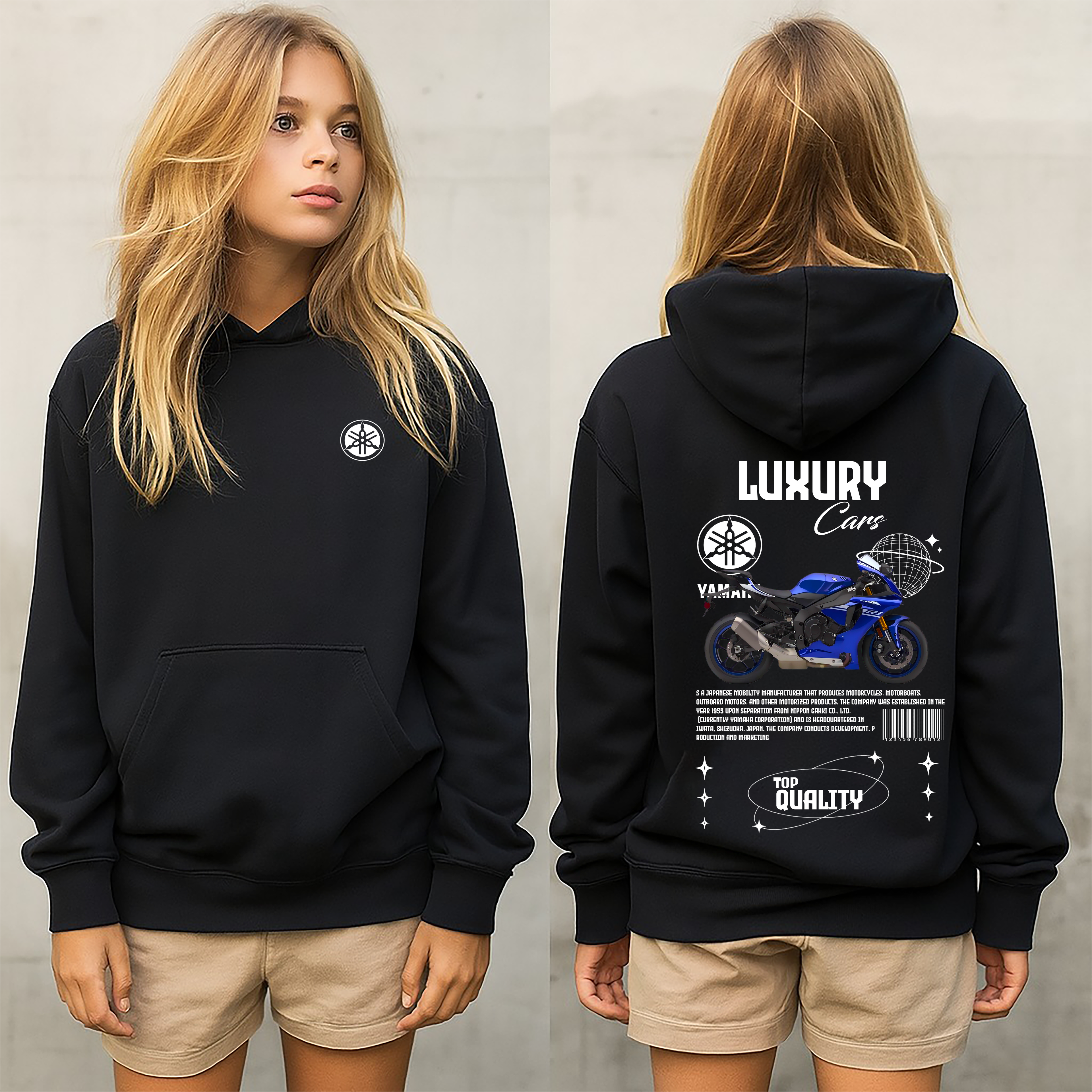 Sudadera con YAMAHA MOTO .sudadera para niños y adultos  , YAMAHA sweatshirt, motos, motobaik