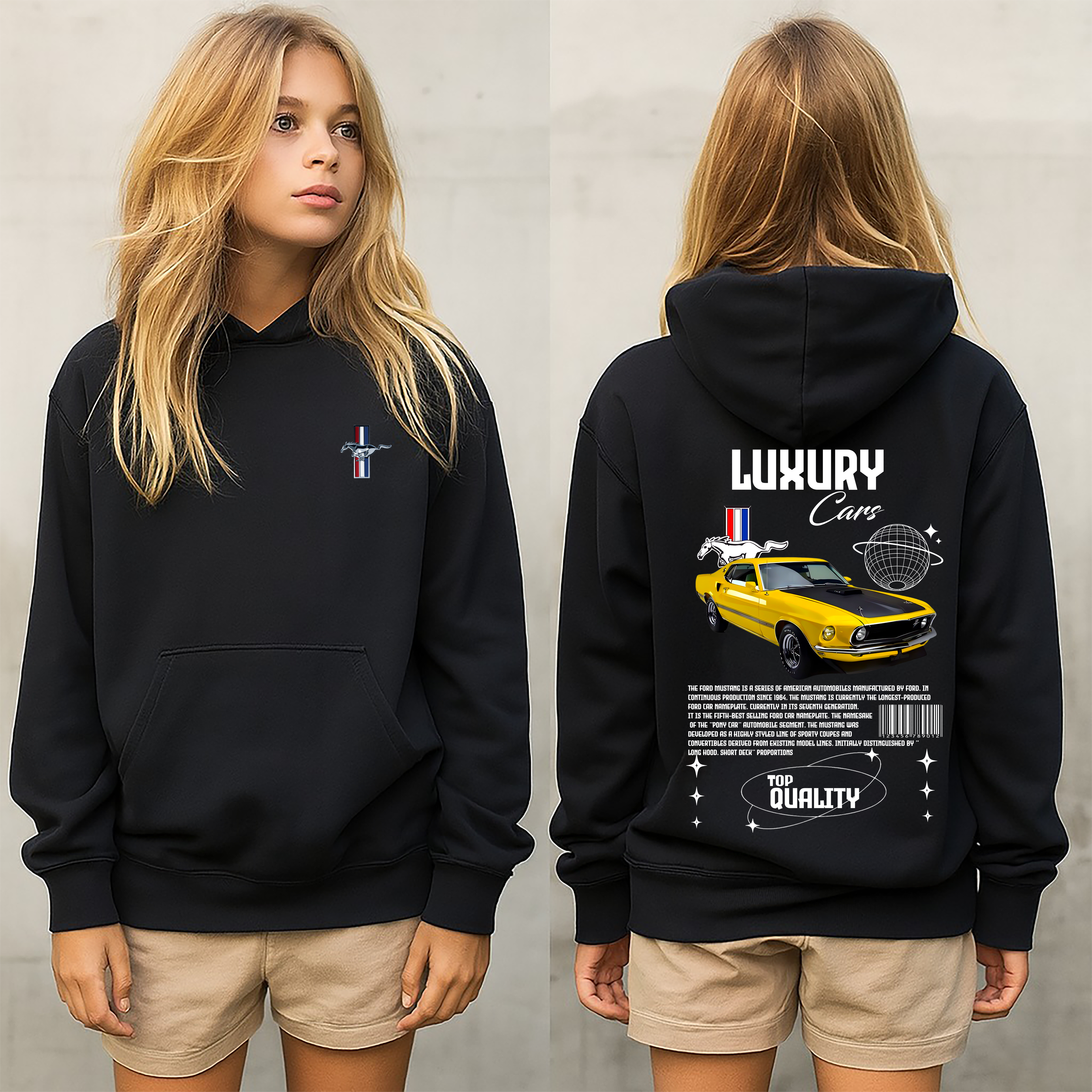 Sudadera Mustang  car .sudadera para niños y adultos  , sudadera con diseño de mustang , all cars , mas coches