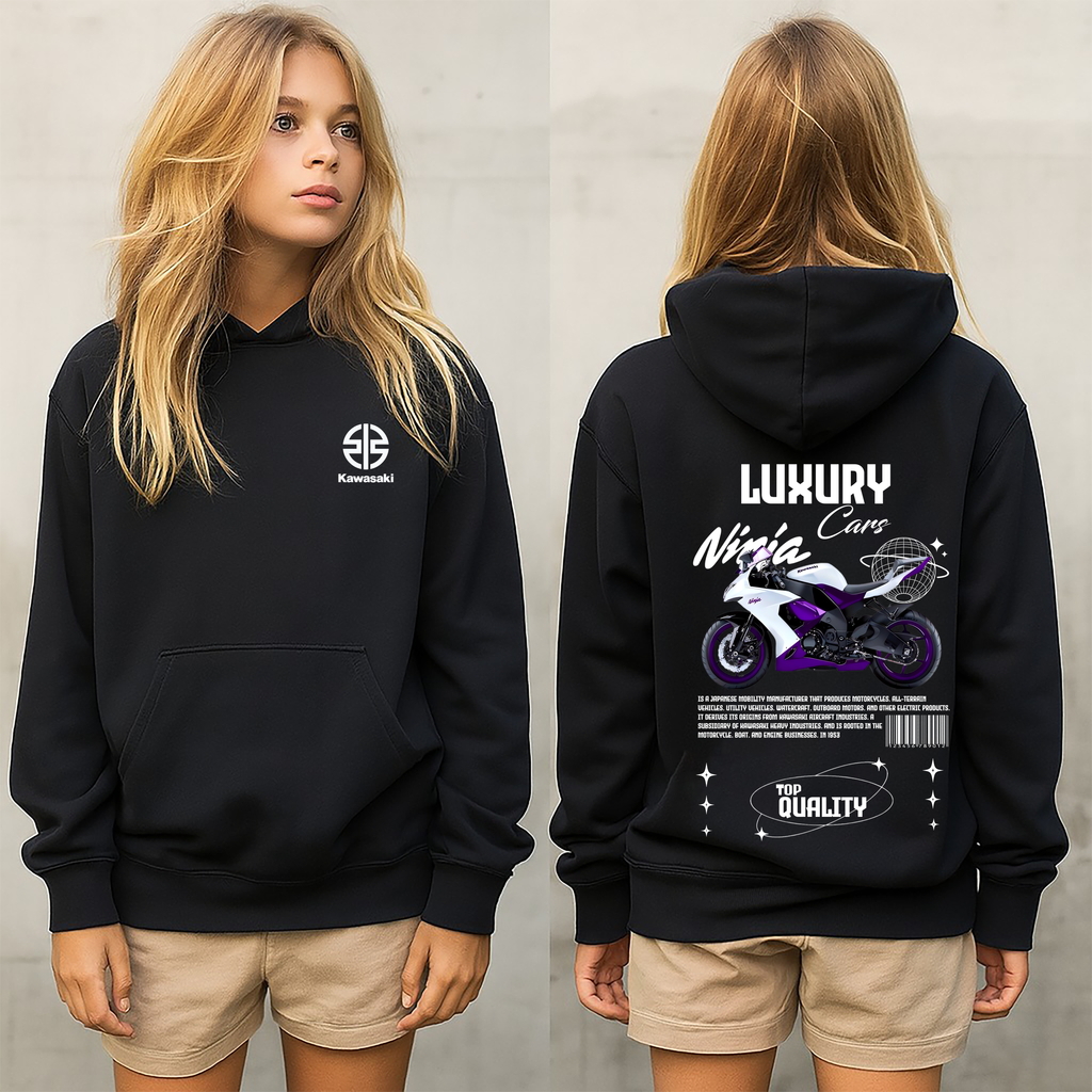 Sudadera con Kawasaki ninja  MOTO .sudadera para niños y adultos  , sudadera de ninja , motos, motobaik