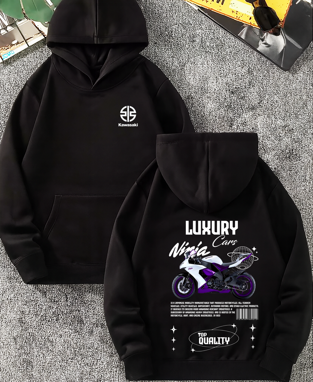 Sudadera con Kawasaki ninja  MOTO .sudadera para niños y adultos  , sudadera de ninja , motos, motobaik