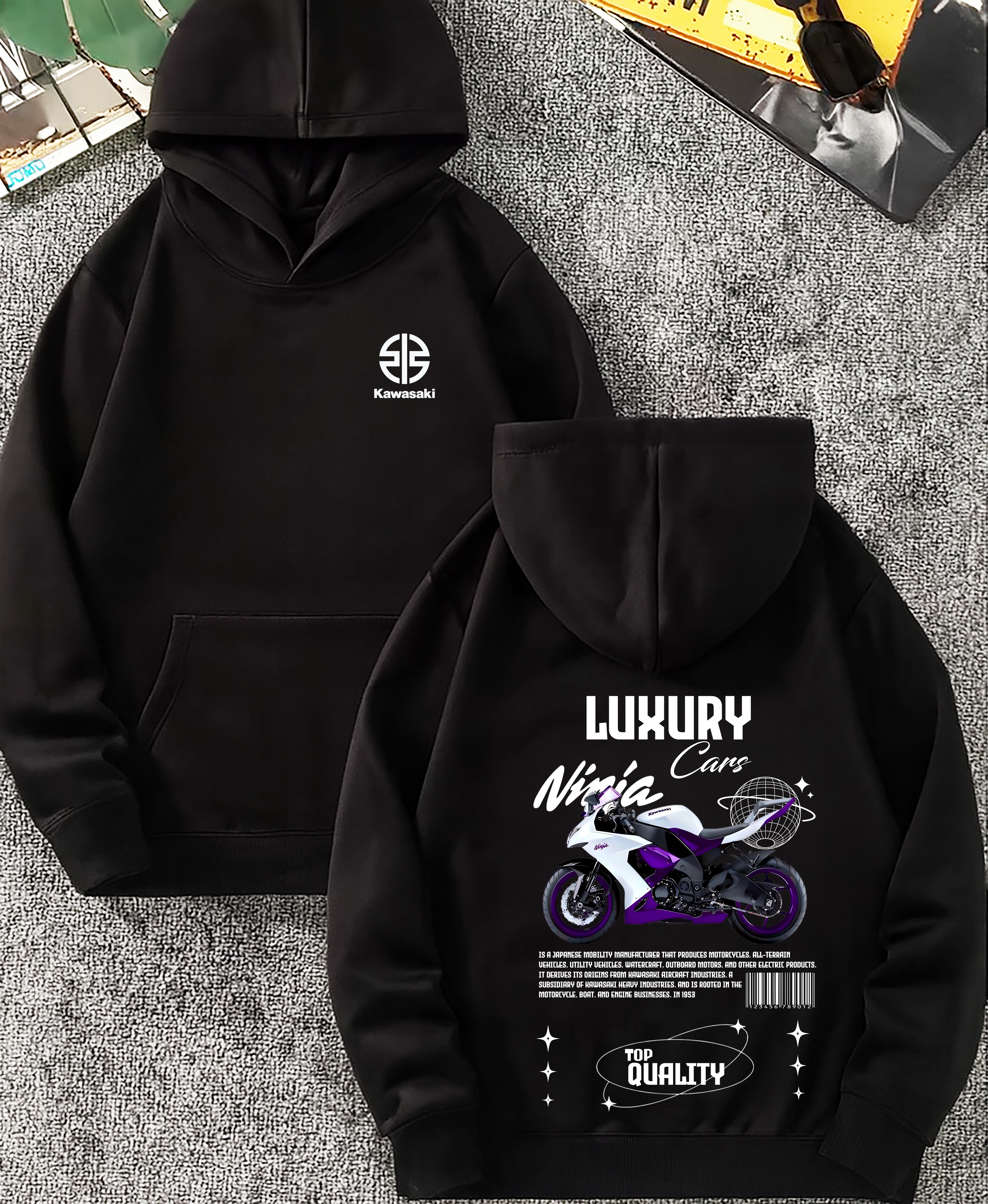 Sudadera con Kawasaki ninja  MOTO .sudadera para niños y adultos  , sudadera de ninja , motos, motobaik