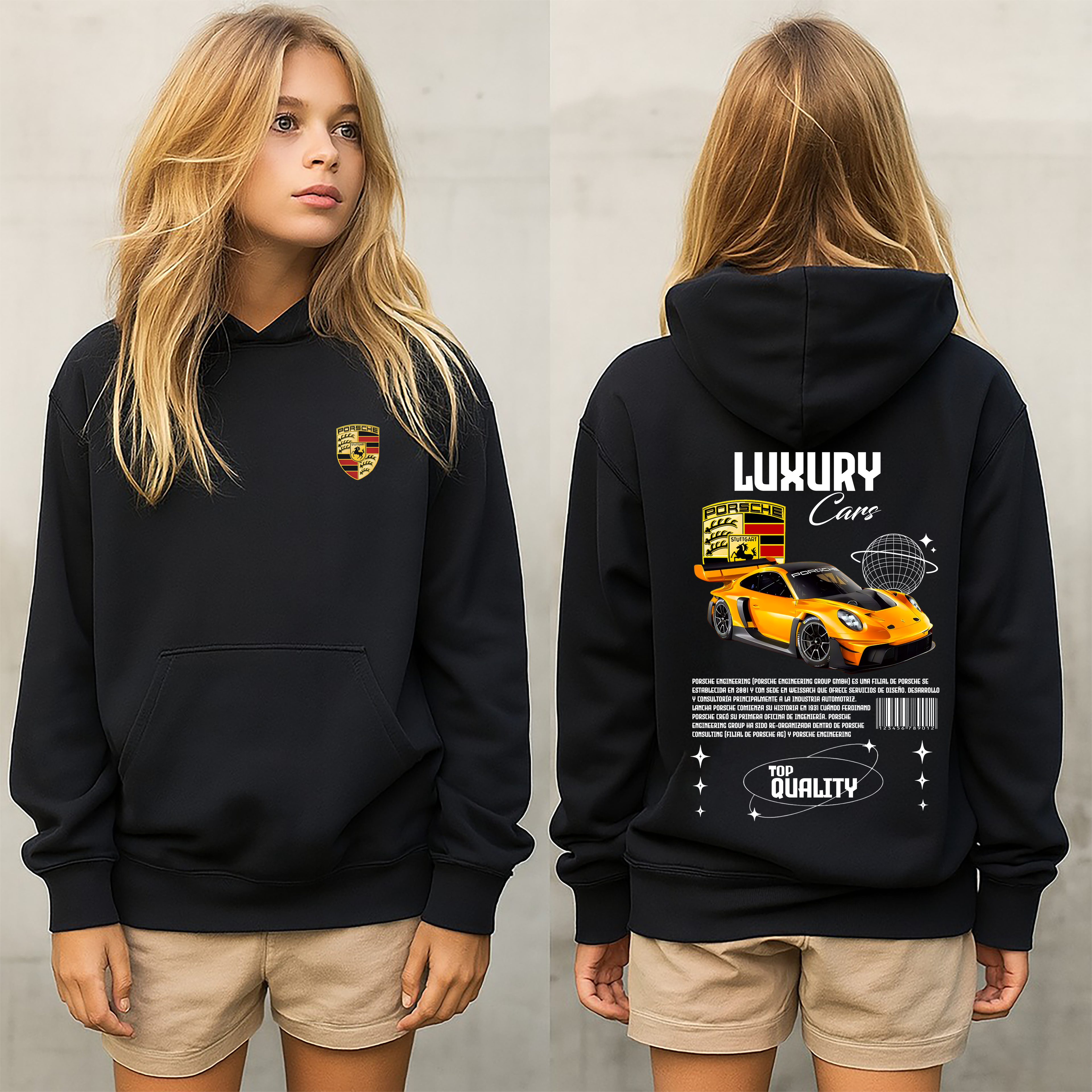 Sudadera con diseño de porsche ,sudadera para niños y adultos  , sudadera de Porsche,porshe