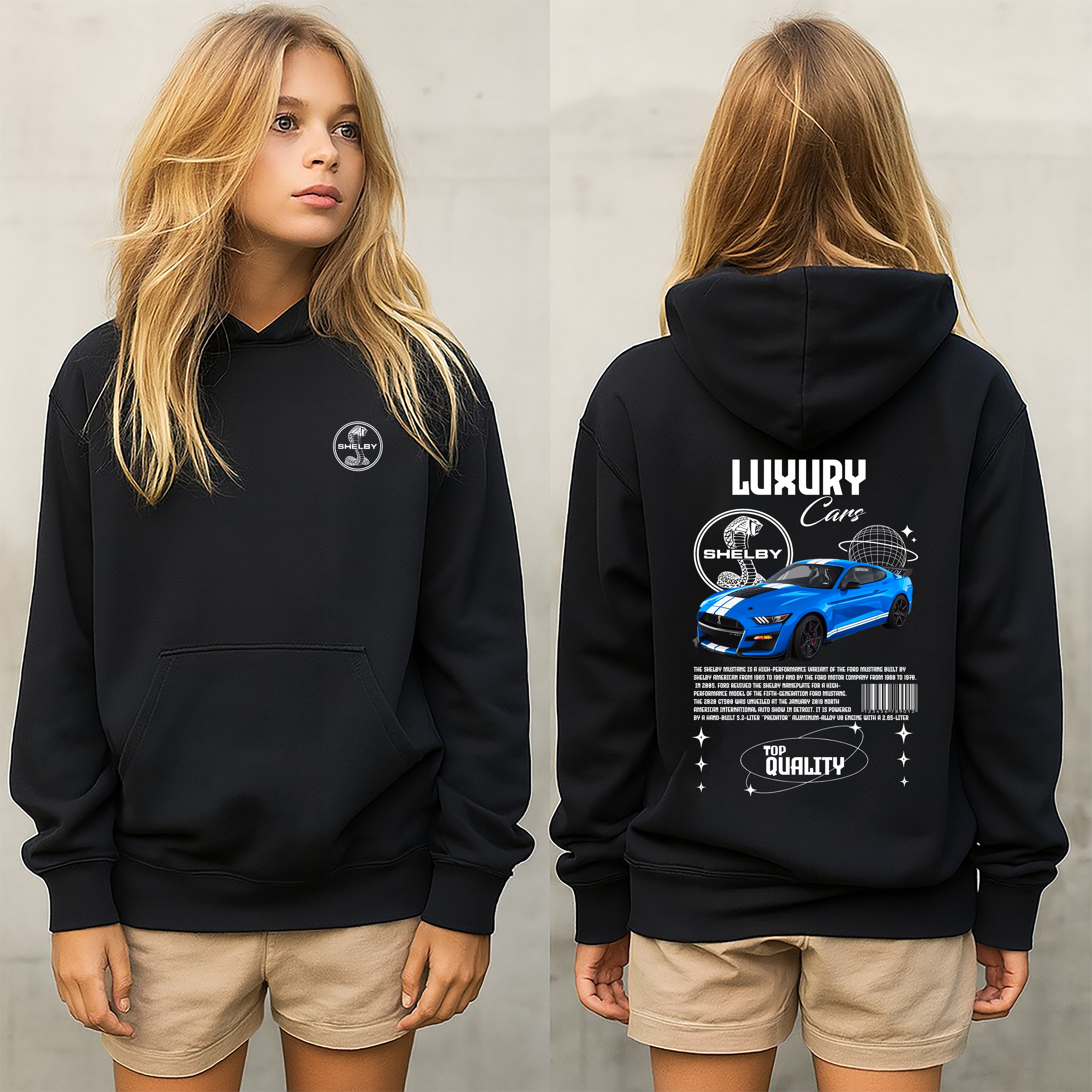 Sudadera Shelby  car .sudadera para niños y adultos  , sudadera con diseño de shelby , all cars , mas coches