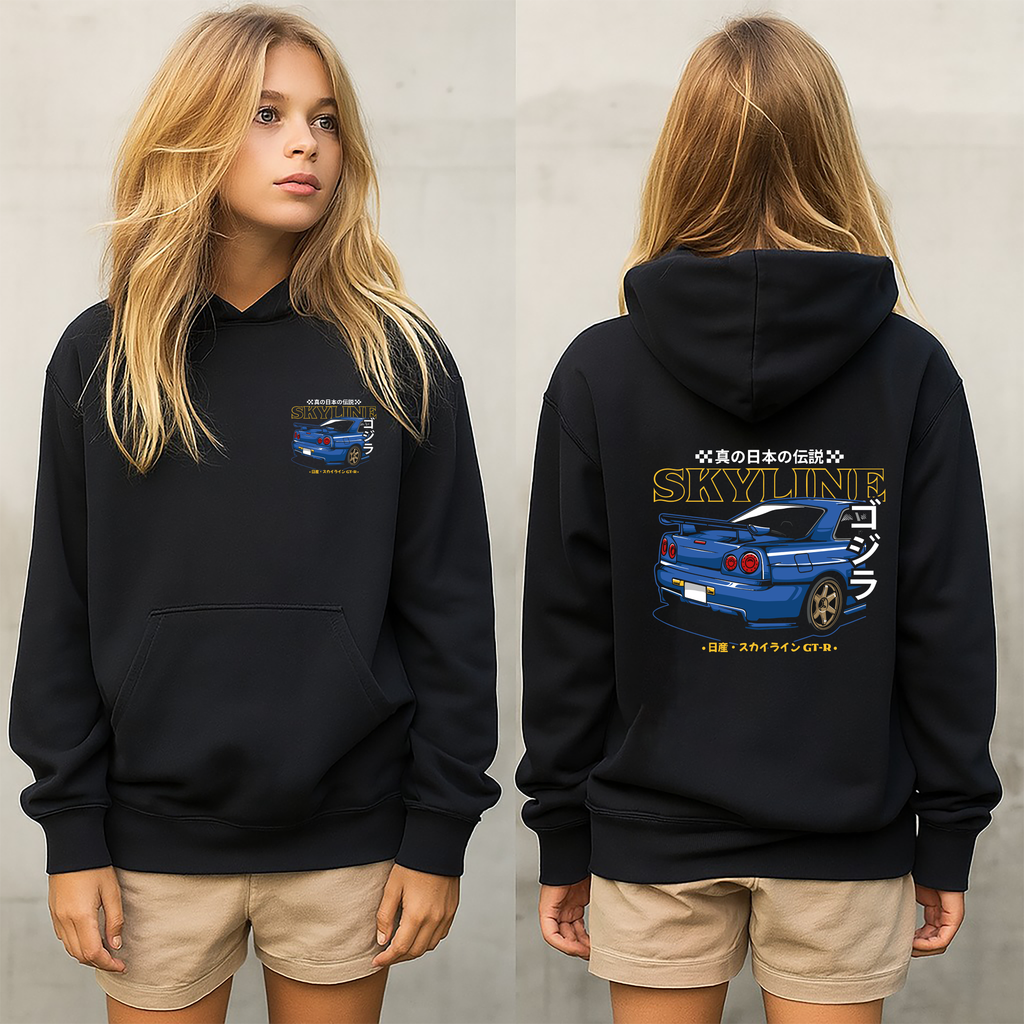 sudadera con diseño de Nissan Skyline ,sudadera muy caliente y cómoda ,nissan  colección y accesorios Nissan Skyline