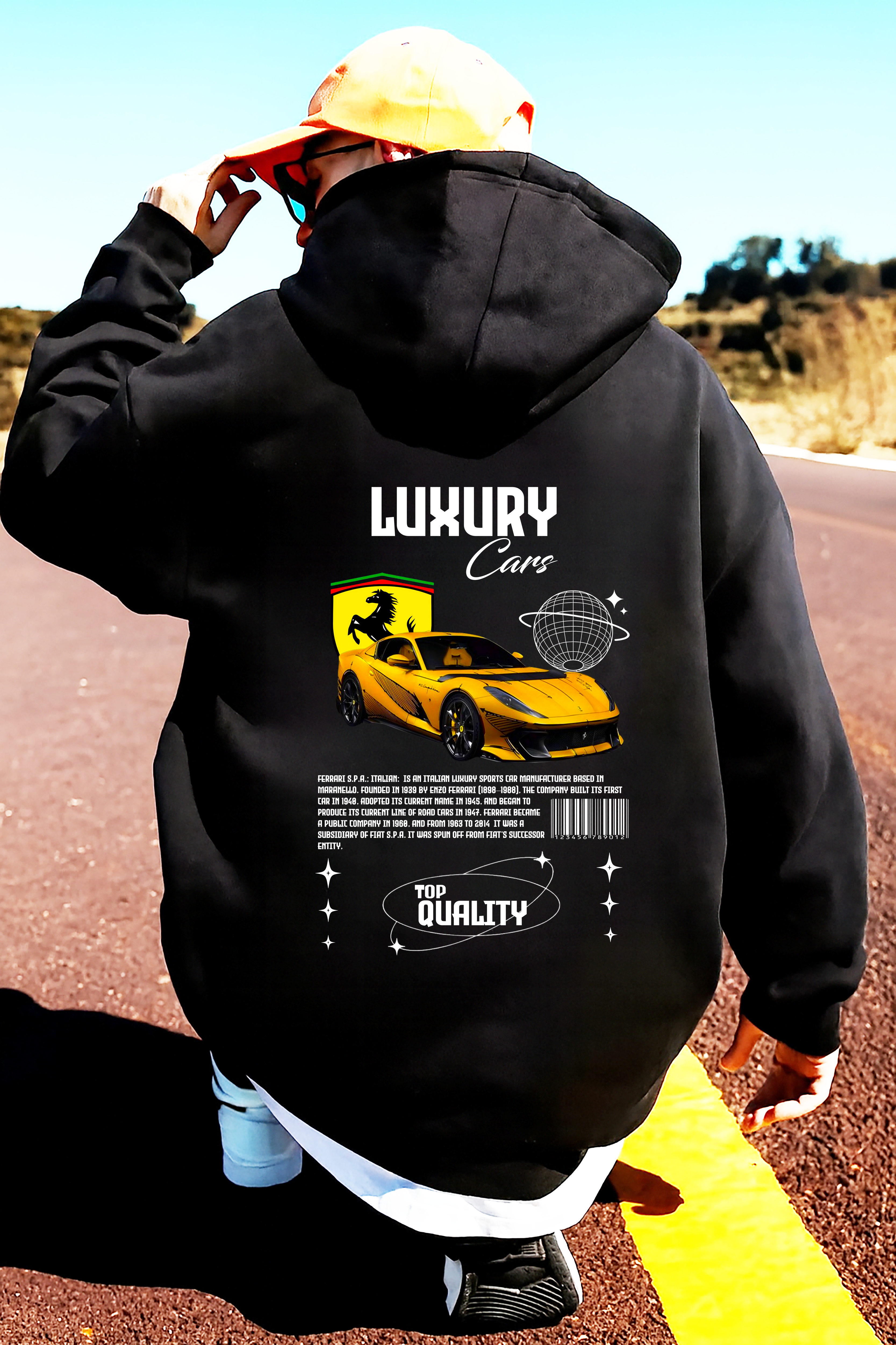 Sudadera con diseño de ferrari ,sudadera para niños y adultos  , sudadera de ferrari , all cars . mas coches