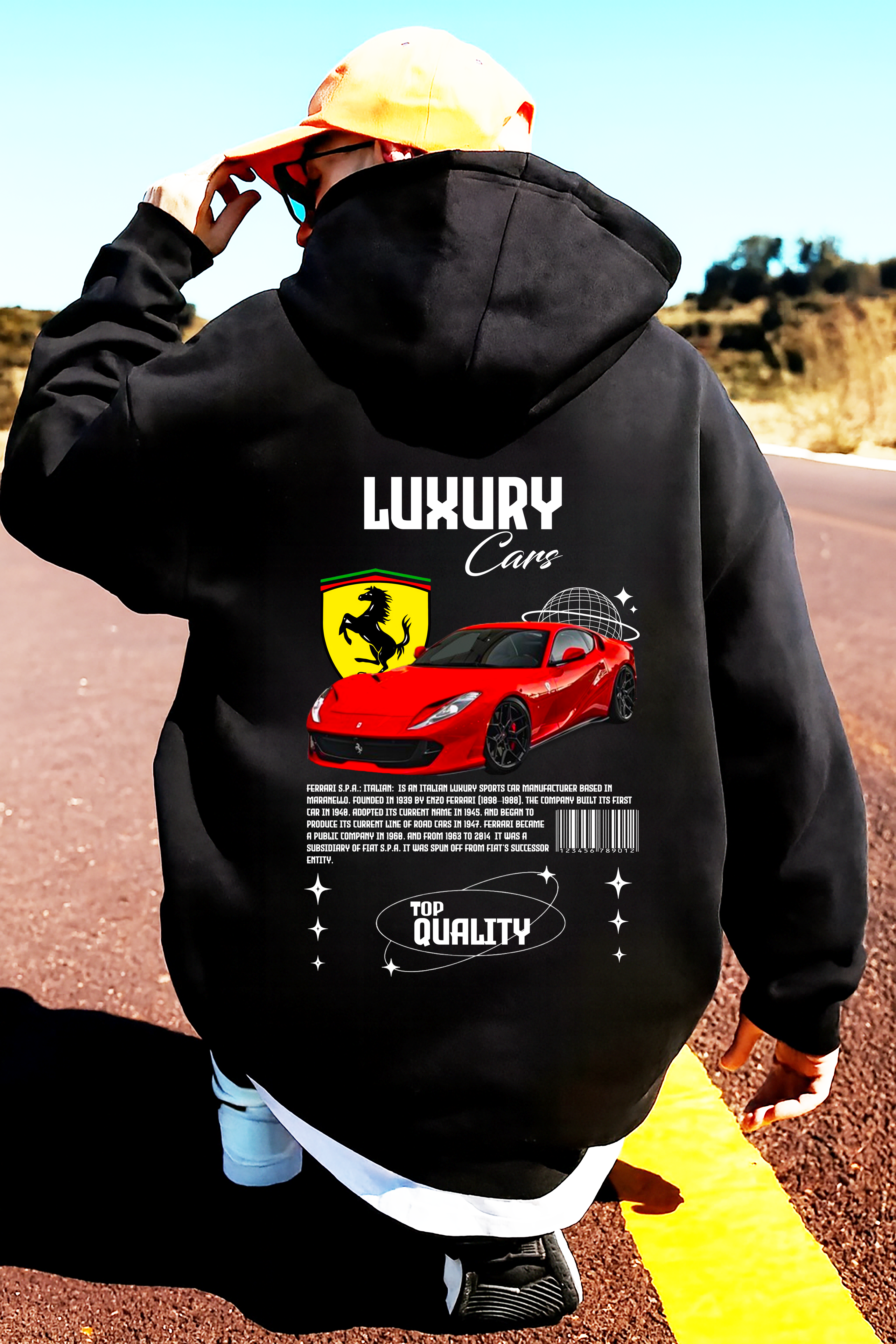 Sudadera con diseño de ferrari ,sudadera para niños y adultos  , sudadera de ferrari , all cars . mas coches