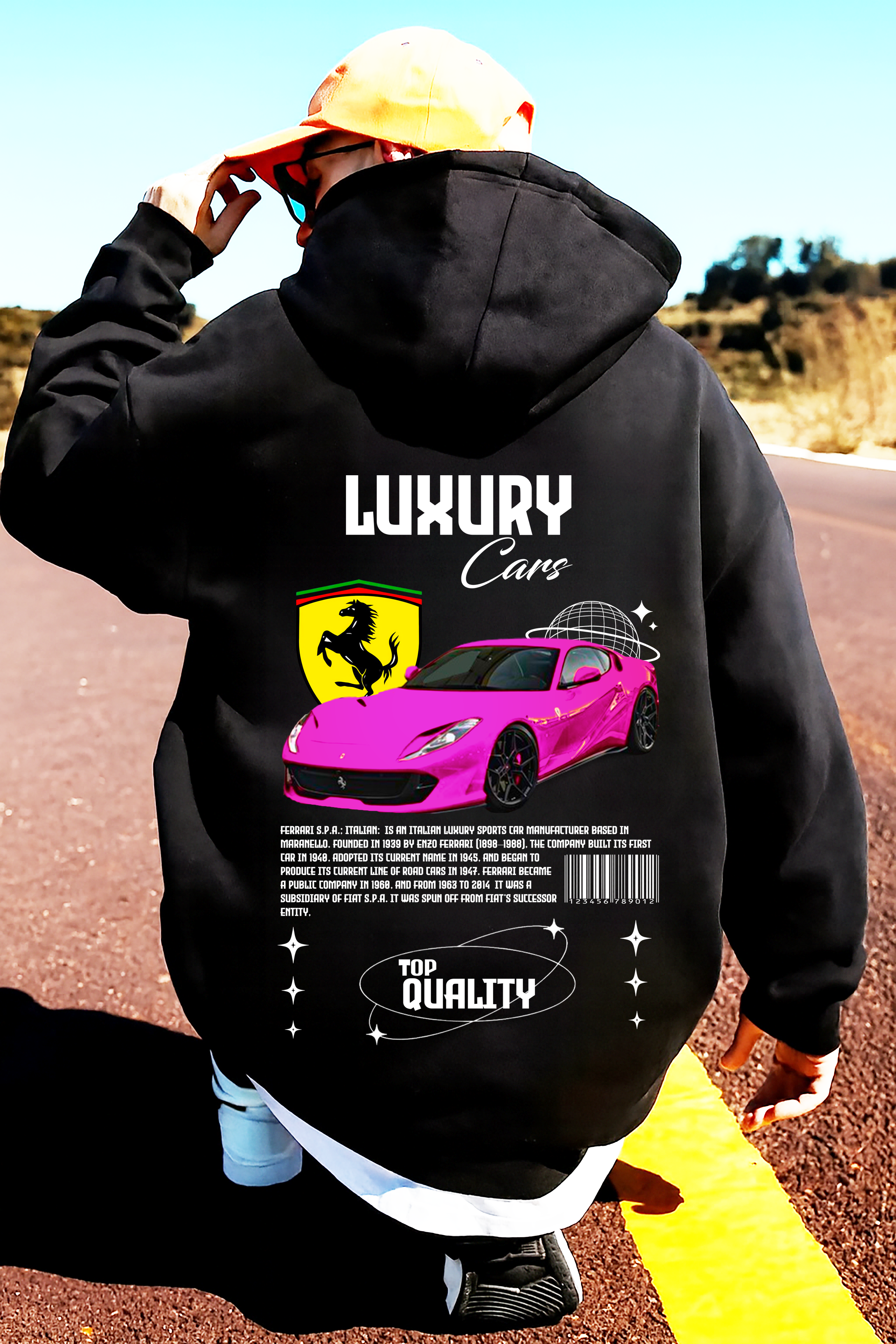 Sudadera con diseño de ferrari ,sudadera para niños y adultos  , sudadera de ferrari , all cars . mas coches