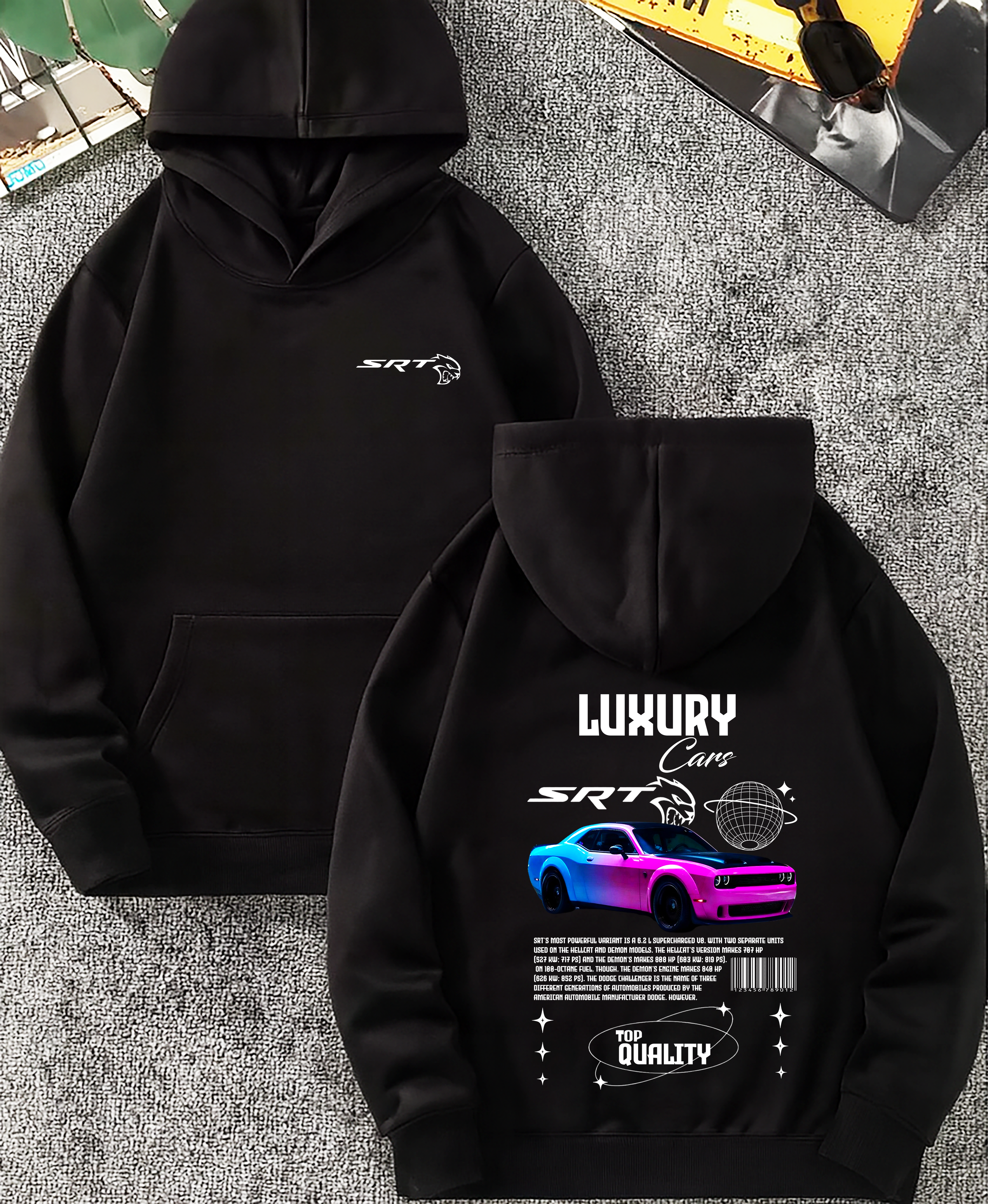 Sudadera con diseño de DODGE SRT ,sudadera para niños y adultos  , sudadera de SRT, all cars . mas coches