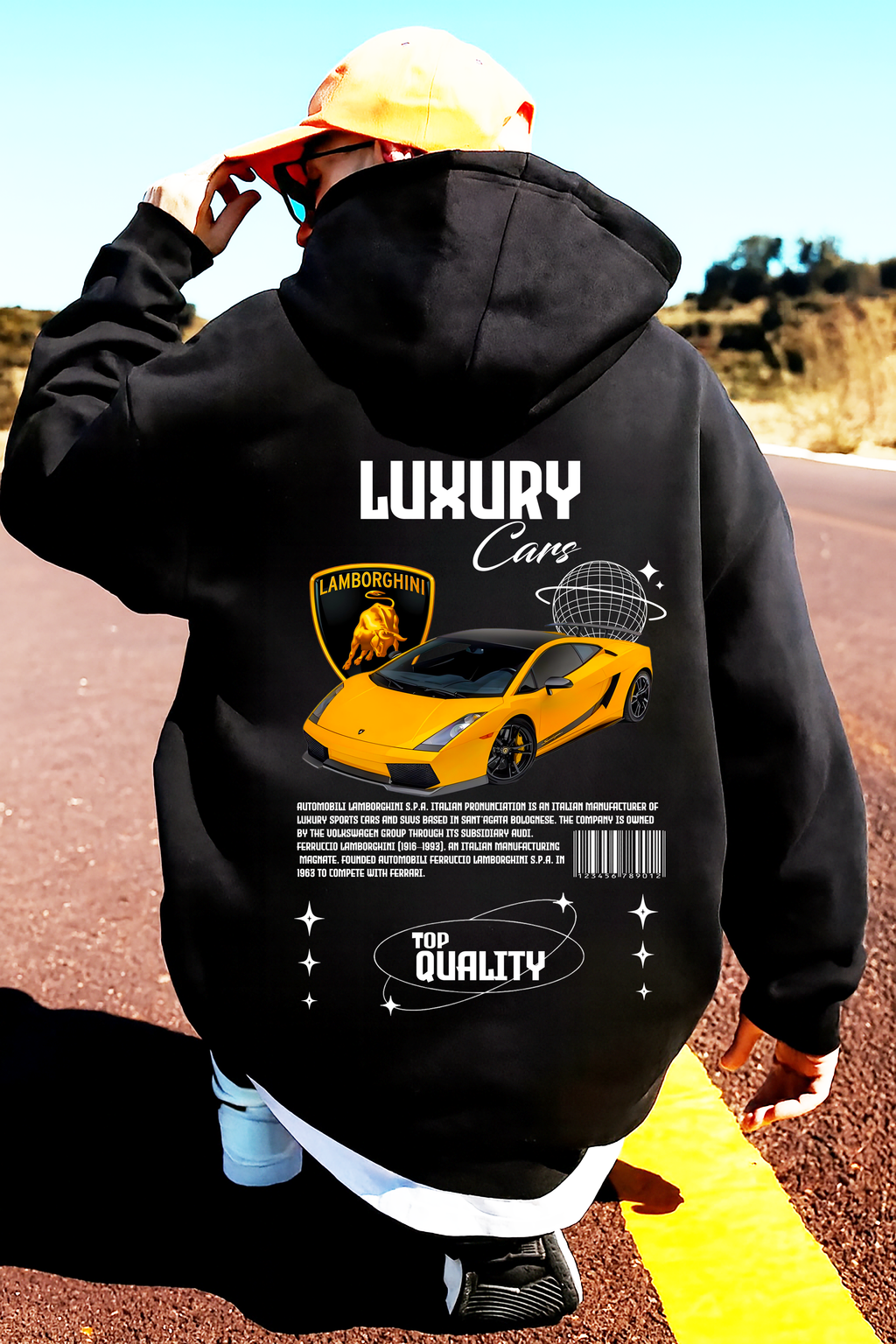 Sudadera con diseño de LAMBORGHINI ,sudadera para niños y adultos  , sudadera de lamboghini , all cars . mas coches