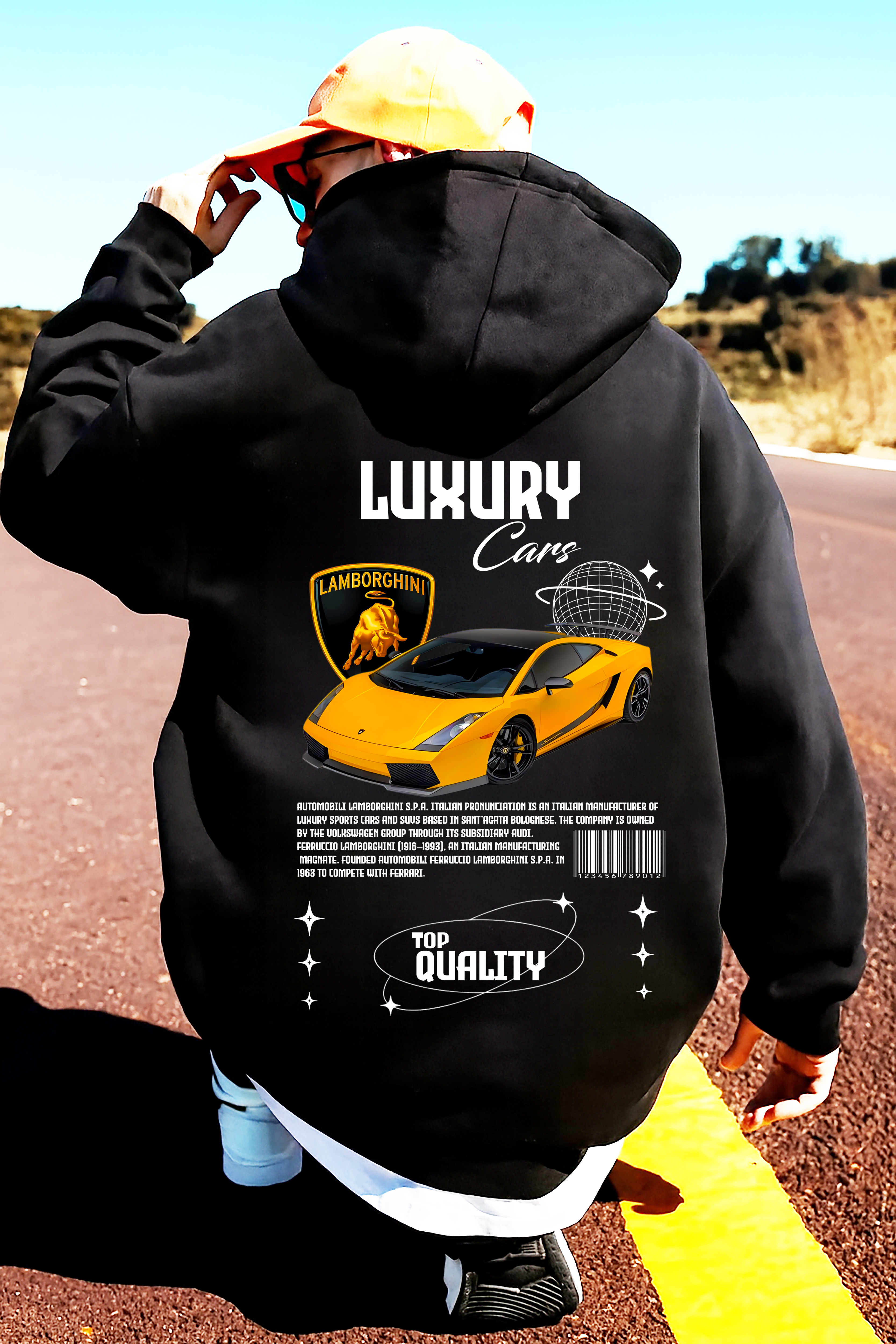 Sudadera con diseño de LAMBORGHINI ,sudadera para niños y adultos  , sudadera de lamboghini , all cars . mas coches