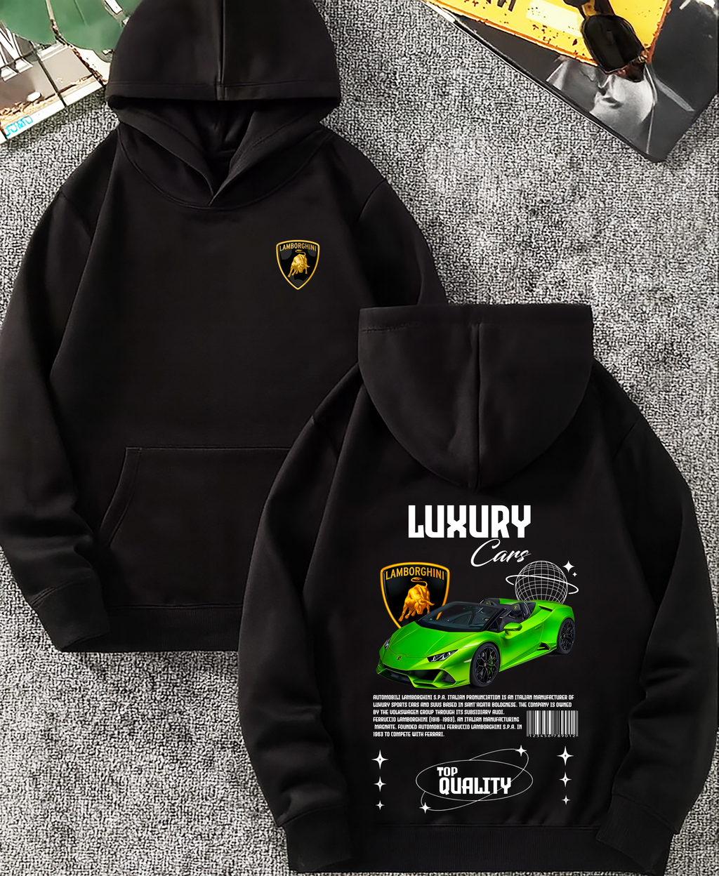 Sudadera con diseño de LAMBORGHINI ,sudadera para niños y adultos  , sudadera de lamboghini , all cars . mas coches