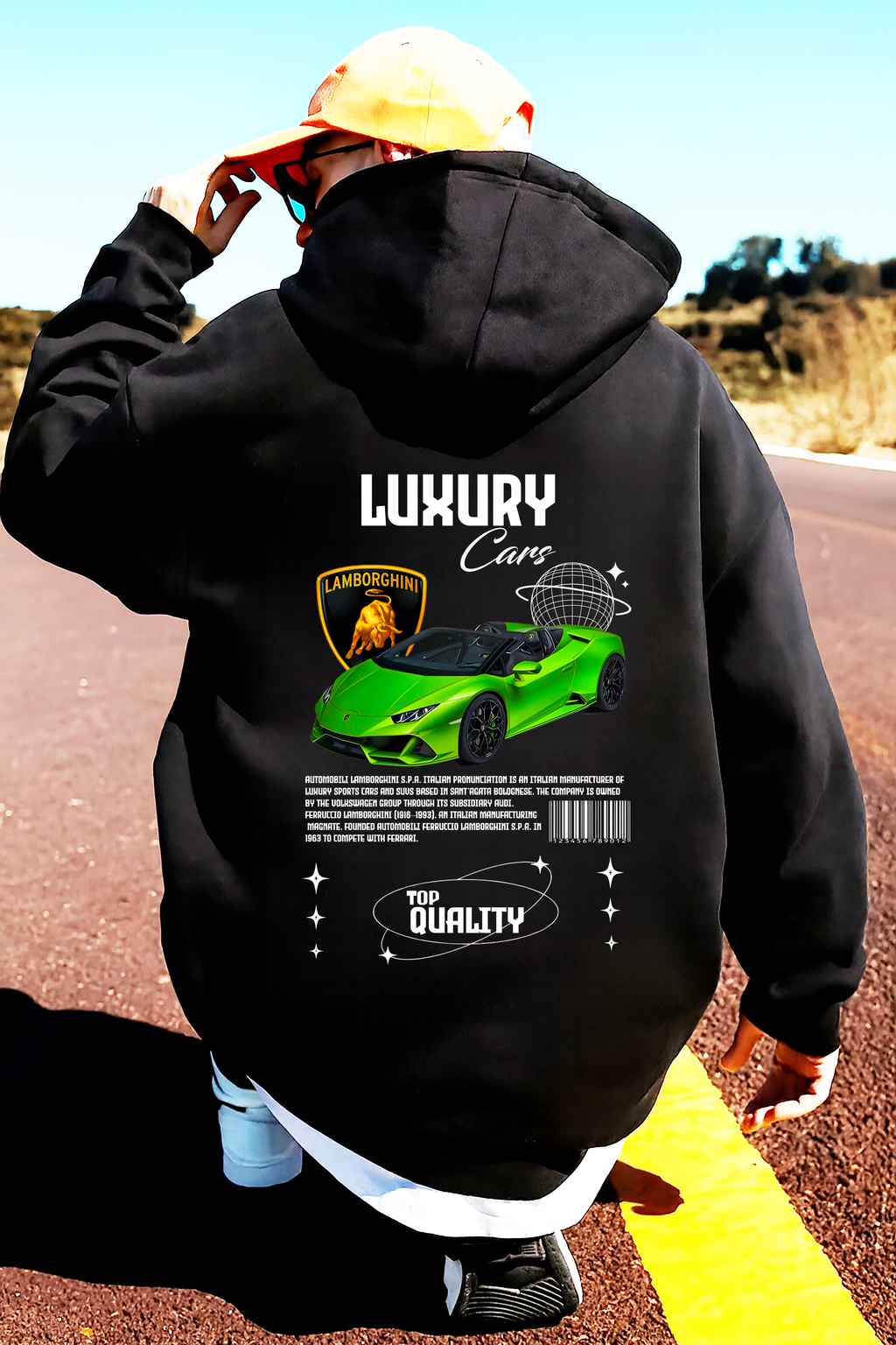 Sudadera con diseño de LAMBORGHINI ,sudadera para niños y adultos  , sudadera de lamboghini , all cars . mas coches