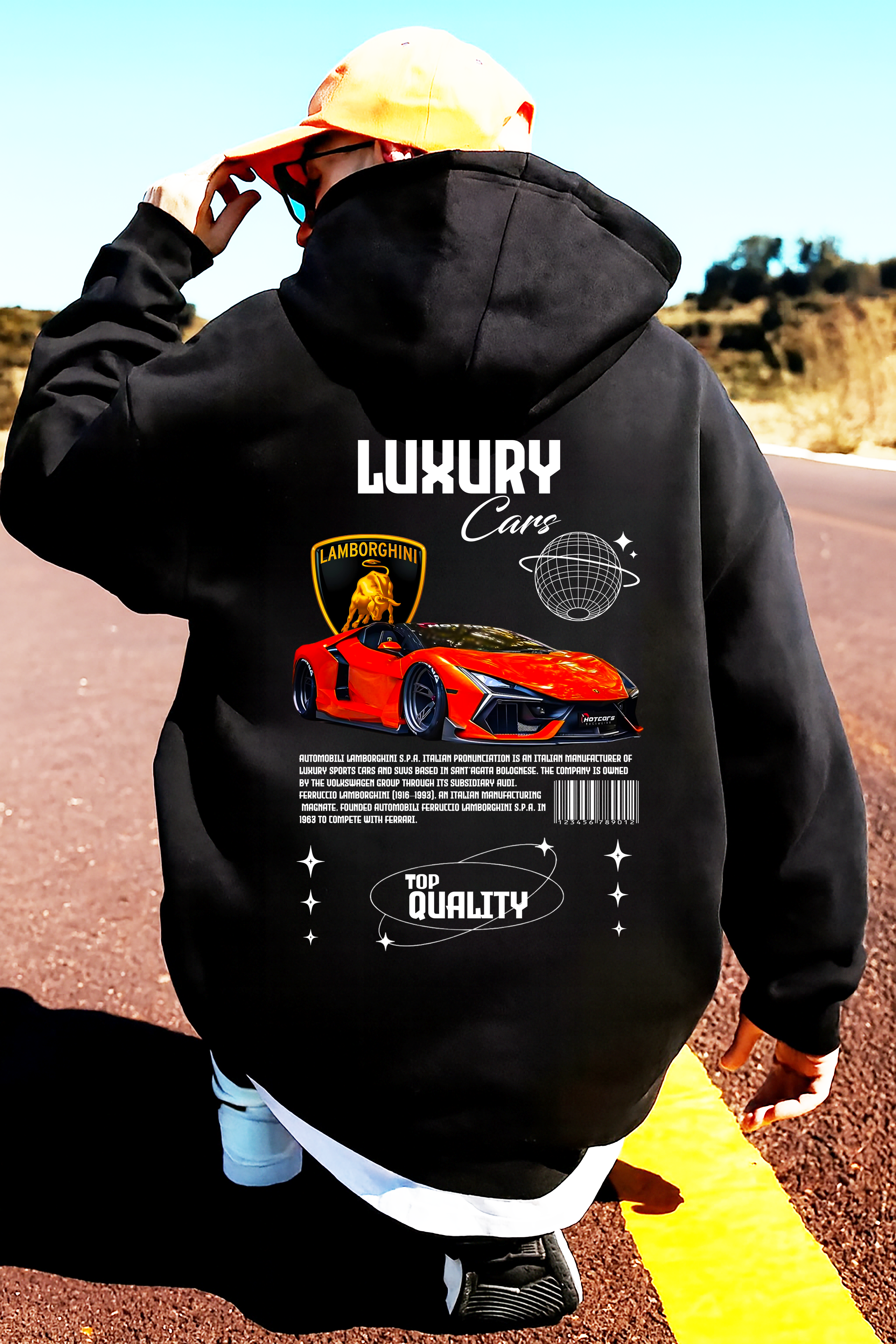 Sudadera con diseño de LAMBORGHINI ,sudadera para niños y adultos  , sudadera de lamboghini , all cars . mas coches