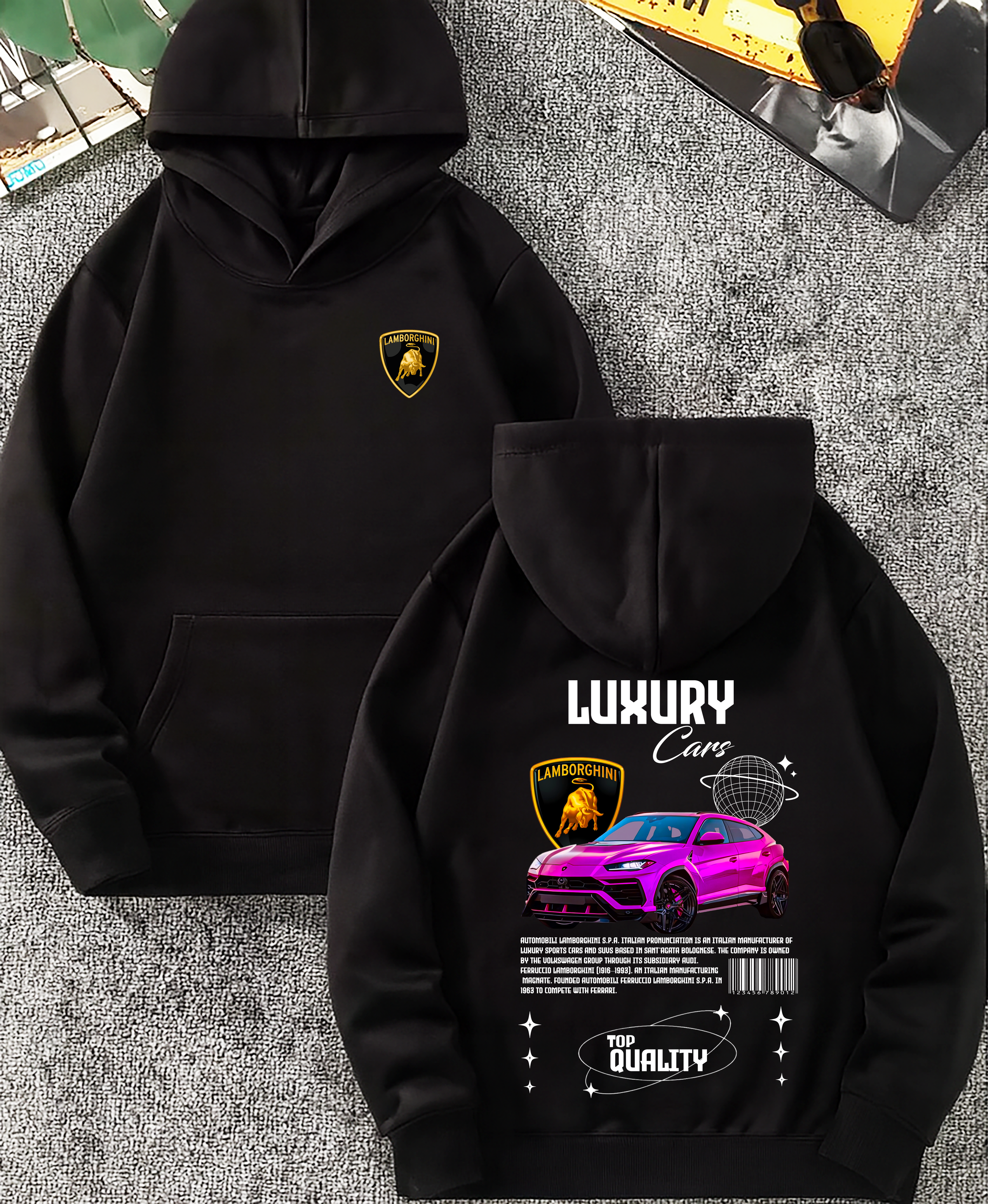 Sudadera con diseño de LAMBORGHINI ,sudadera para niños y adultos  , sudadera de lamboghini , all cars . mas coches