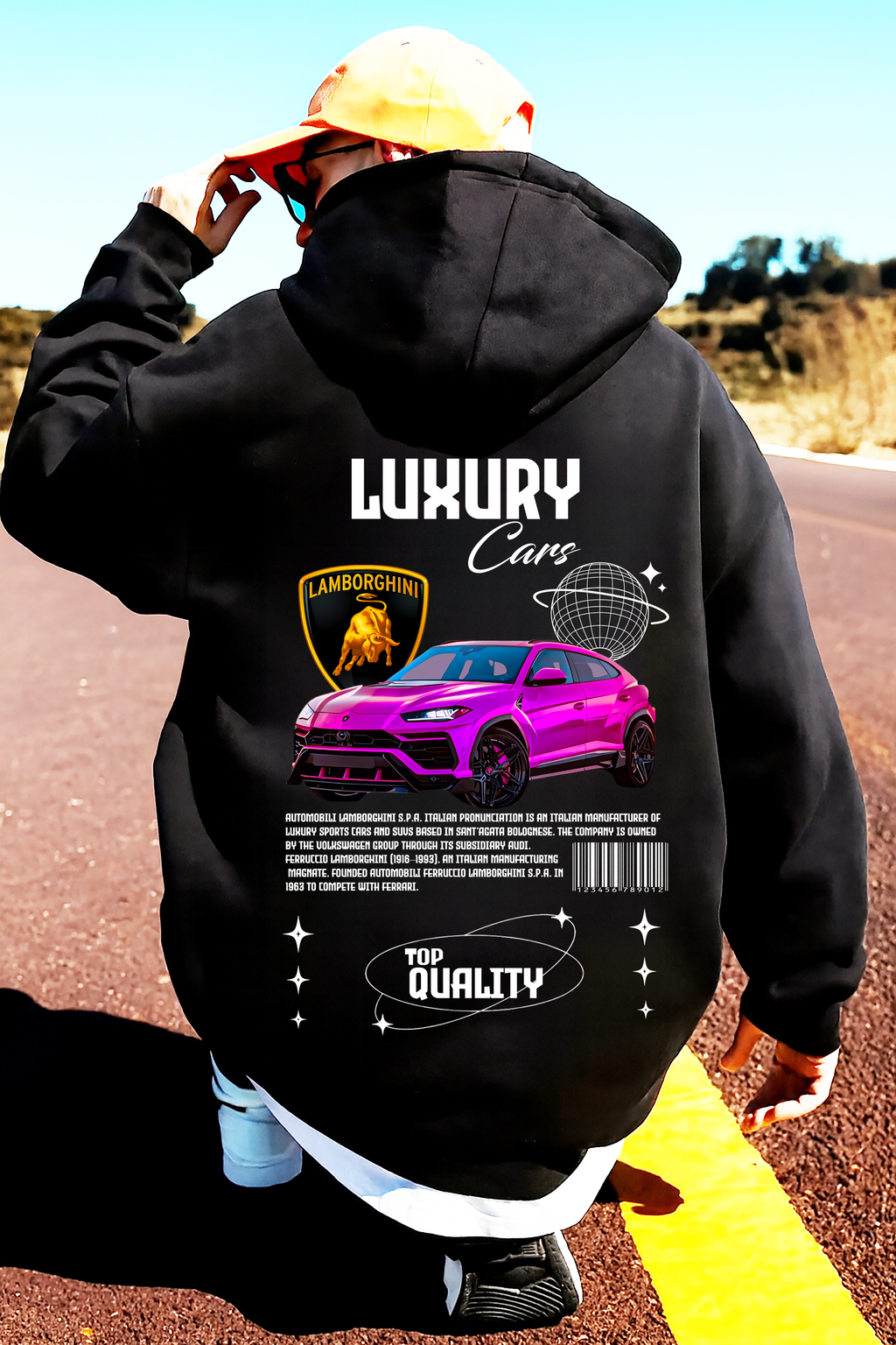 Sudadera con diseño de LAMBORGHINI ,sudadera para niños y adultos  , sudadera de lamboghini , all cars . mas coches
