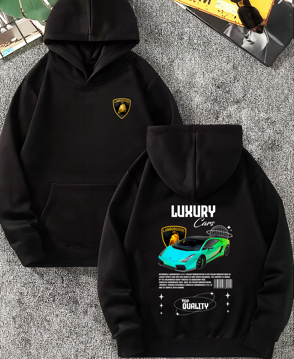 Sudadera con diseño de LAMBORGHINI ,sudadera para niños y adultos  , sudadera de lamboghini , all cars . mas coches