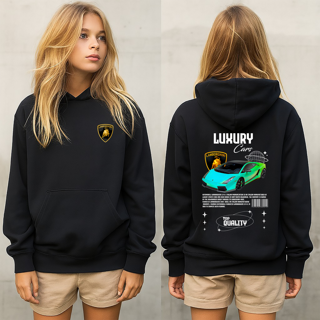 Sudadera con diseño de LAMBORGHINI ,sudadera para niños y adultos  , sudadera de lamboghini , all cars . mas coches