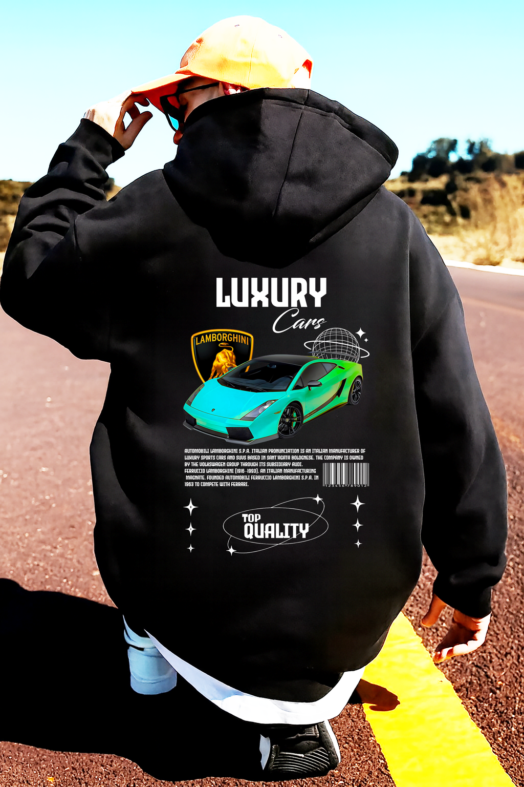 Sudadera con diseño de LAMBORGHINI ,sudadera para niños y adultos  , sudadera de lamboghini , all cars . mas coches
