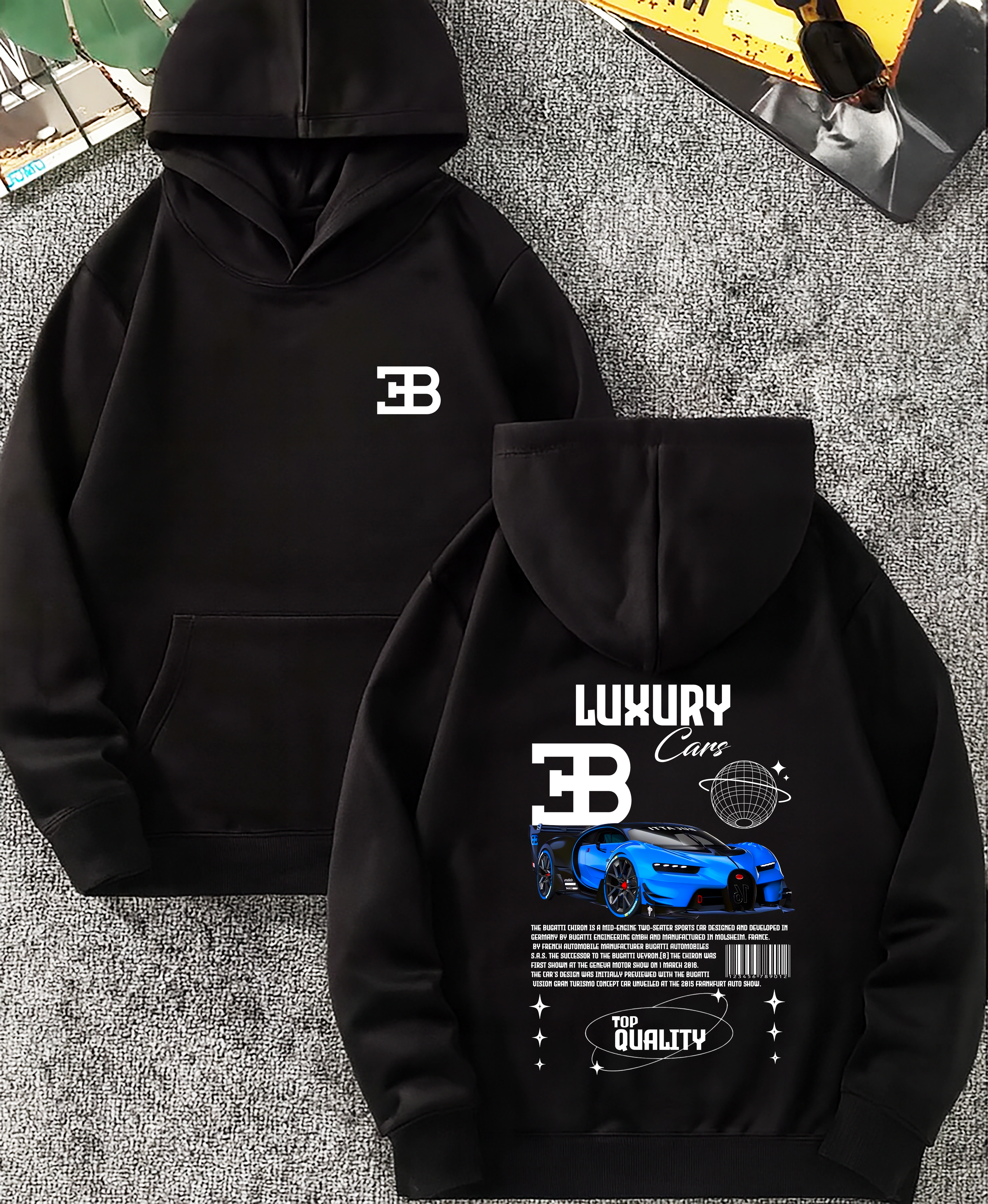 Sudadera con diseño de BUGATTI ,sudadera para niños y adultos  , sudadera de Bugatti , all cars . mas coches