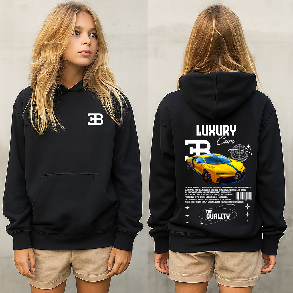 Sudadera con diseño de BUGATTI ,sudadera para niños y adultos  , sudadera de Bugatti , all cars . mas coches