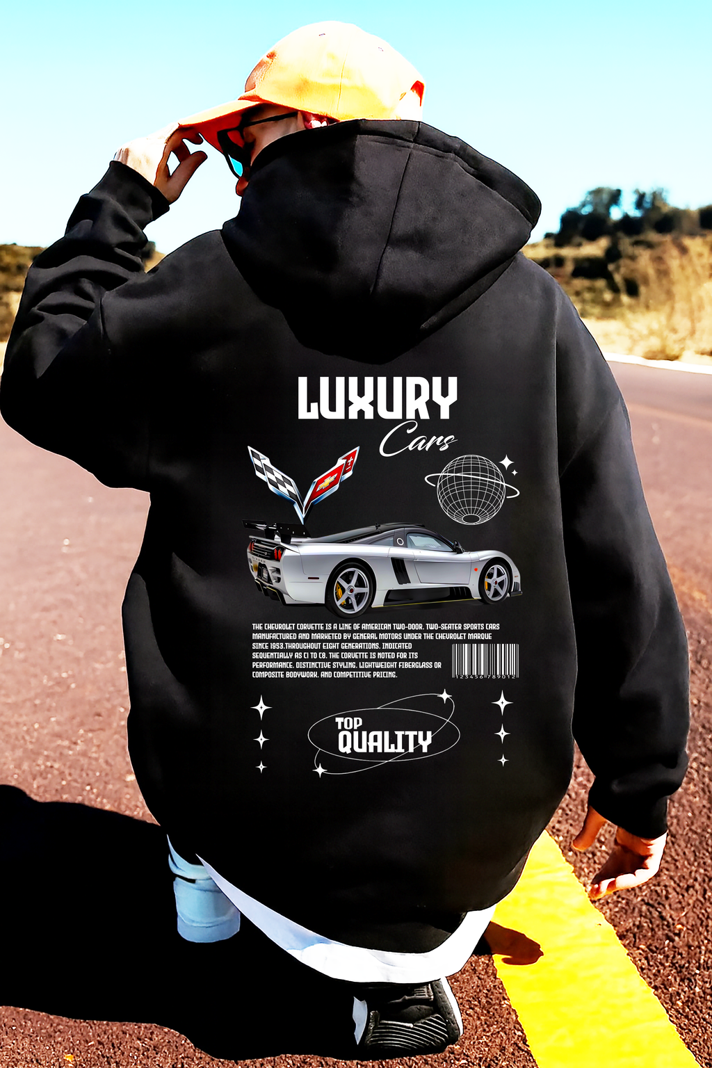 Sudadera con diseño de Curvette  ,sudadera para niños y adultos  , sudadera de curvette , all cars . mas coches