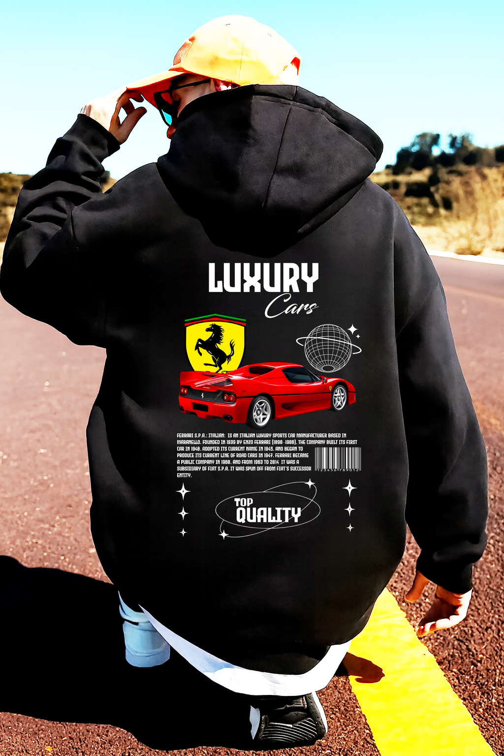 Sudadera con diseño de ferrari ,sudadera para niños y adultos  , sudadera de Ferrari car ,all cars,mas coches