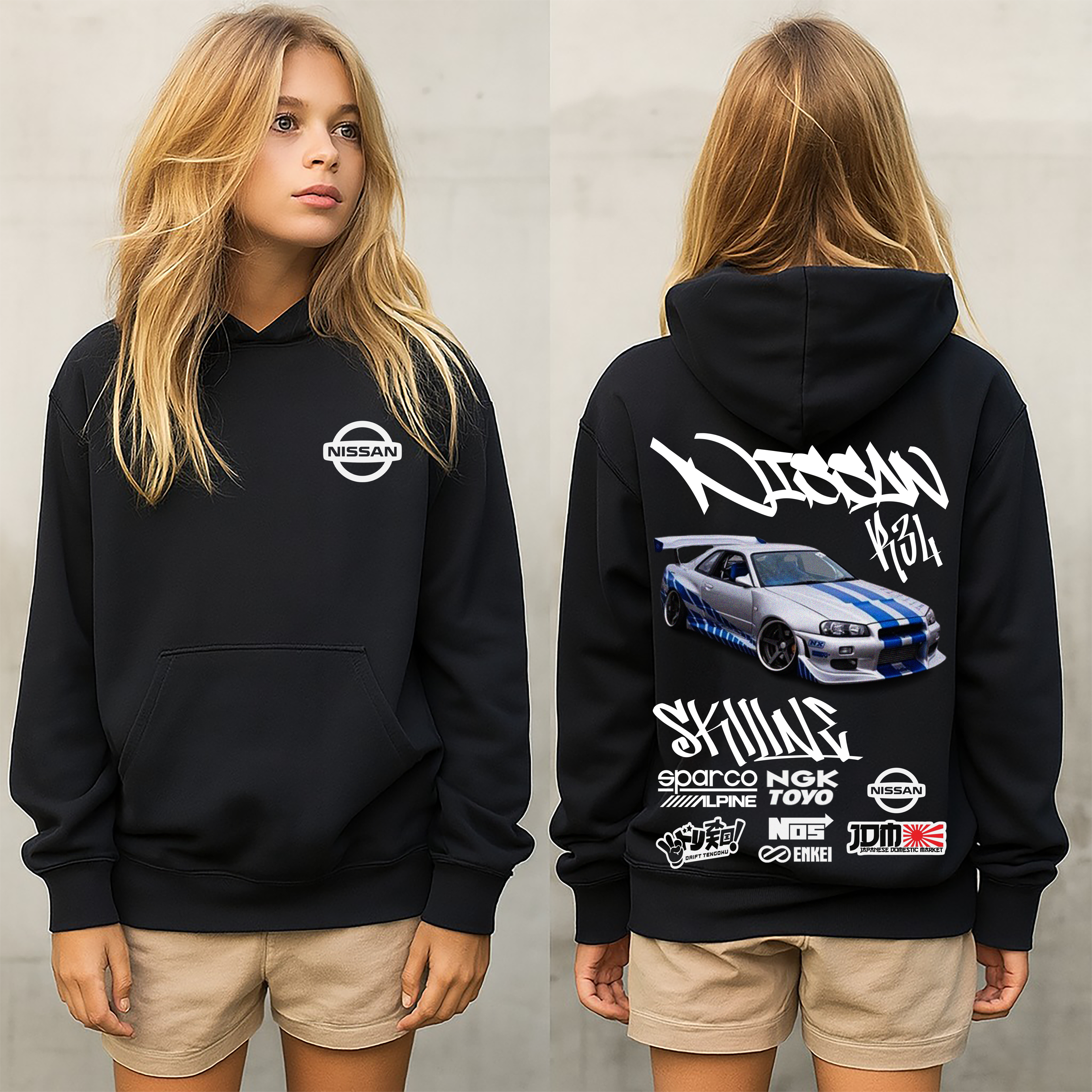 Sudadera con diseño NISSAN ,sudadera para niños y adultos  , sudadera NISSAN ,NISSAN